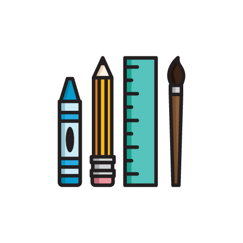 illustration of school supplies in a vector format